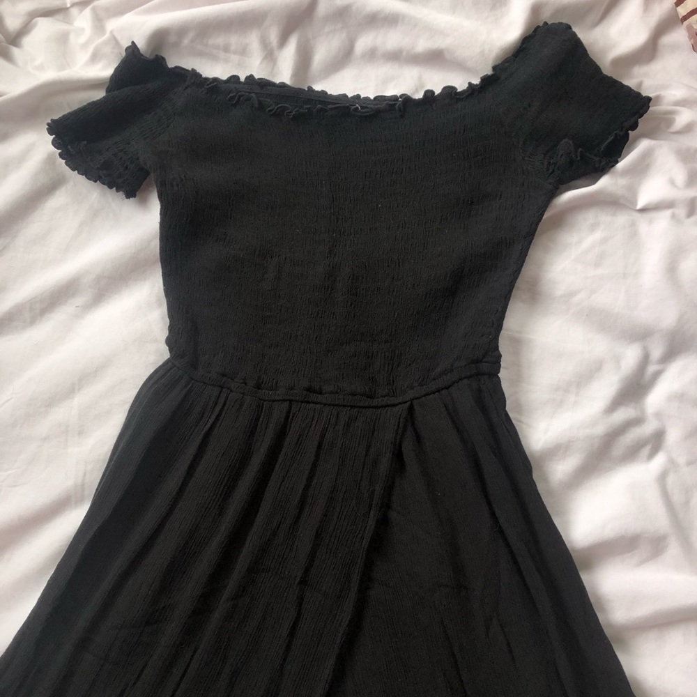 Black off the shoulder hollister maxi dress